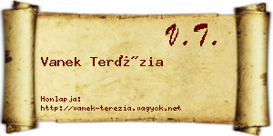 Vanek Terézia névjegykártya